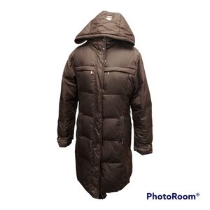Michael Kors Hooded Brown Puffer Coat | medium